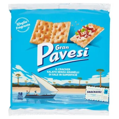 Gran Pavesi Cracker Salati Senza Granelli di Sale in Superficie 560 gr