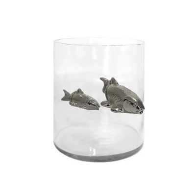 Adriani & Rossi Vaso Illusion fish con due pesci in ceramica