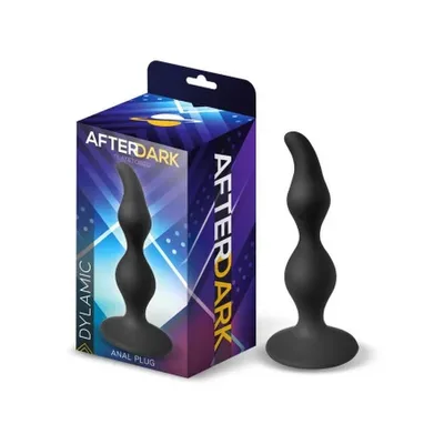 Plug anale doppia stimolazione silicone punta curva base sicura sex toy nero
