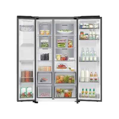 Samsung: Frigorifero side by side a libera installazione RS70F64KDTEF finitura metal inox da 91 cm