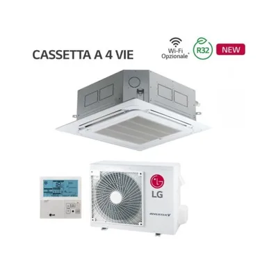 Climatizzatore Condizionatore LG Mono split 9000 btu CASSETTA a 4 VIE Inverter con CT12F R-32 WI-FI OPTIONAL con Pannello Incluso
