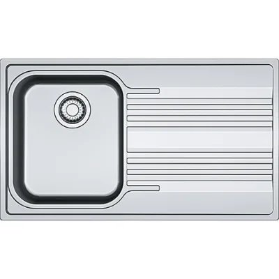 Franke: Lavello una vasca con gocciolatoio a destra Smart SRX 611-86 101.0356.760 finitura inox satinato da 86x50 cm