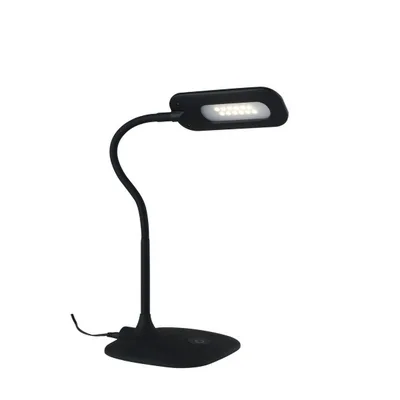 Lampada da lettura flessibile nera in metallo e silicone, 1 LED 4.8W, 16x53.5cm
