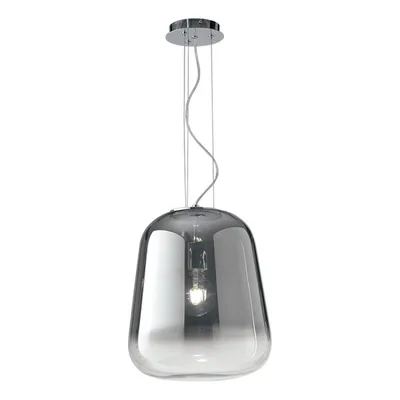 Lampadario a sospensione moderno grigio in vetro, max 60W, 33x150cm