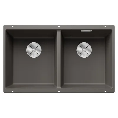 Blanco Lavello a due vasche SUBLINE 350/350-U Platinum 5527347 finitura grigio vulcano da 75x46 cm - Sottotop