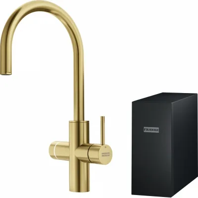 Franke: Miscelatore elettronico multifunzione Mythos Water Hub All In One 160.0731.755 finitura gold