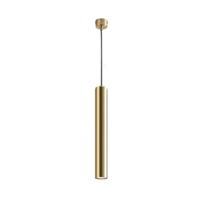 Lampadario a sospensione cilindrico in metallo oro, lampadina GU10, 5.5x200x60cm
