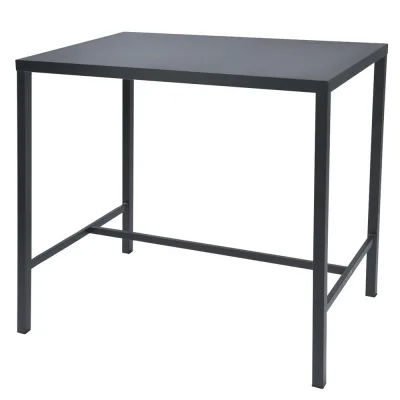 RD Italia Tavolo fisso alto DORIO con struttura e piano in acciaio da 120x60 cm