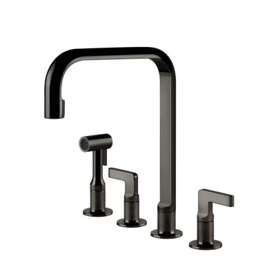 Gessi Miscelatore a 4 fori Inciso Collection 58703 706 finitura Black Metal