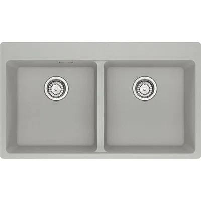 Franke: Lavello due vasche Vasche Sopratop Centro MRG 620-39-39 FTL 114.0666.365 finitura fragranite alluminio da 86x50 cm