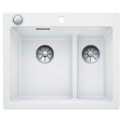 Blanco Lavello una vasca SX con vaschetta PLEON 6 Split 1521693 finitura bianco da 61.5x51 cm - Sopratop