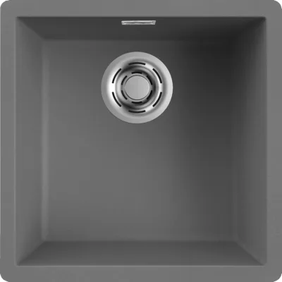Elleci Lavello una vasca ZEN-F 102 LKZ10299F01 finitura composito K99 grigio scuro da 44.8x44.8 cm