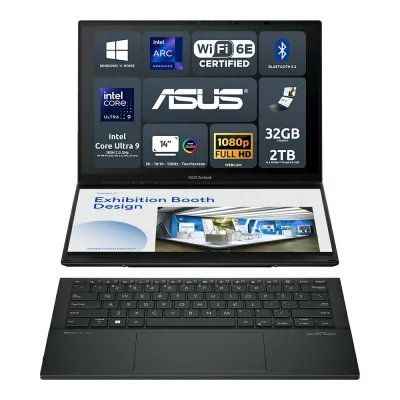 ASUS Notebook Zenbook 14 Duo OLED (2024) UX8406MA-PZ203W Intel Core Ultra 9 185H 32GB Intel Arc Graphics SSD 2TB 14'' 3K Touchscreen Win11