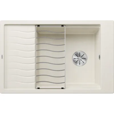 Blanco Lavello una vasca con gocciolatoio ELON XL 6 S 1527070 finitura soft white da 78x50 cm - Sopratop