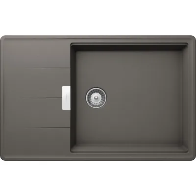 Schock Lavello una vasca con gocciolatoio TIA D100LS TIAD100LS91 finitura silverstone da 78x50 cm