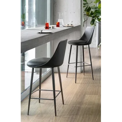 Bonaldo Sgabello Itala Too H 68 con gambe in metallo e seduta a scelta