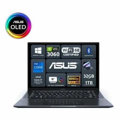 ASUS Notebook Zenbook Pro 16X OLED UX7602ZM-ME171W Intel Core i7-12700H 32GB GeForce RTX 3060 SSD 1TB 16'' 4K Touchscreen Win 11 Tastiera retroilluminata