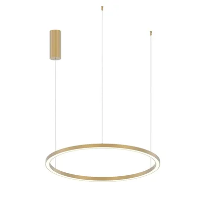 Lampadario a sospensione LED Oro circolare in Alluminio 40W, CCT, 150x80cm