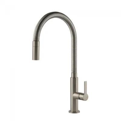 Gessi Miscelatore monocomando con doccetta estraibile Mesh 60003 149 finitura Finox