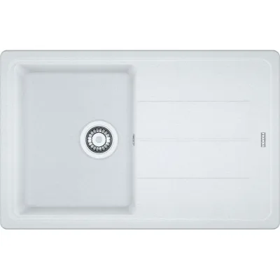 Franke: Lavello una vasca con gocciolatoio Boston Incasso BGF 611-78 114.0275.955 finitura fragranite bianco da 78x50 cm