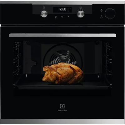 PRONTA CONSEGNA - Electrolux Forno multifunzione a vapore SteamCrisp KOCDH76X finitura Intuit vetro nero da 60 cm