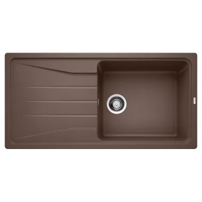 Blanco Lavello una vasca con gocciolatoio SONA XL 6 S 1519697 finitura caffè da 100x50 cm - Sopratop