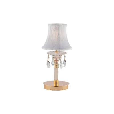 Lumetto elegante bianco e oro in cristallo, 1 luce E14, 18x38cm