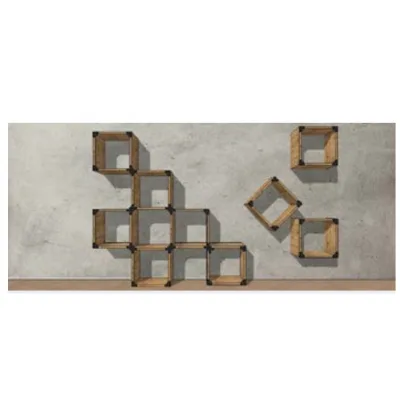 Altacorte Libreria fissa monofacciale Free con struttura in in legno da 300 cm e h. 200 cm