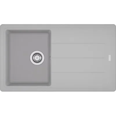 Franke: Lavello una vasca con gocciolatoio Boston Incasso BFG 611-86 114.0370.204 finitura fragranite alluminio da 86x50 cm