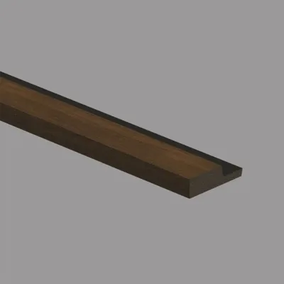 Chiusura sinistra  Doga in duropolimero effetto legno Noce sfondo nero 2800x42x12
