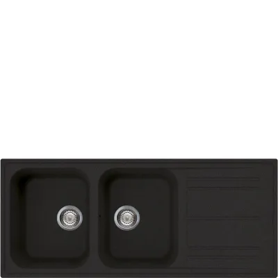 Smeg Lavello due vasche con gocciolatoio LZ116A2 finitura antracite da 116 cm