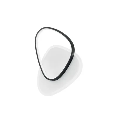 Plafoniera curva nera in alluminio, 1 LED 42W, CCT, 35x45cm