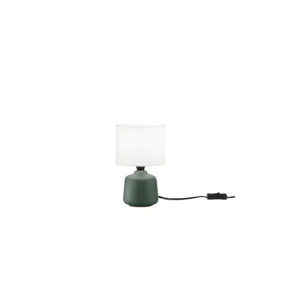 Lampada da tavolo con base in ceramica verde, 1 luce E14, 14x23cm