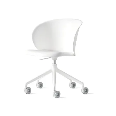 PRONTA CONSEGNA - Connubia Sedia Home Office girevole Tuka CB2126 con struttura alluminio bianco e seduta polipropilene bianco - Con braccioli