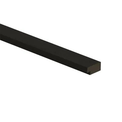 Chiusura destra Doga  in duropolimero effetto legno Nero oak sfondo nero 2800x27x12