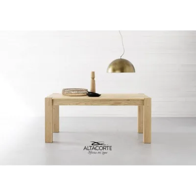 Altacorte Tavolo allungabile Stoccolma con struttura e piano in legno da 160(250)x90 cm - 2 allunghe