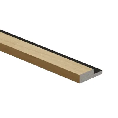 Chiusura Doga sinistra in duropolimero effetto legno Acero sfondo nero 2800x42x12