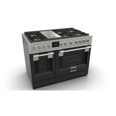 Fulgor Cucina professionale Sofia FSRC 4807 2P MK 2F MBK con doppio forno e piano a gas finitura nero opaco da 122 cm