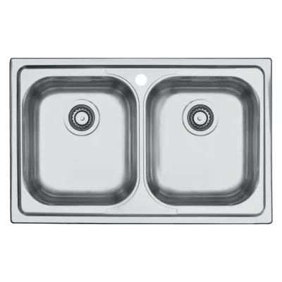 PRONTA CONSEGNA - Barazza Lavello due vasche B_FAST 1LFS82 finitura inox satinato da 79x50 cm - IN PROMOZIONE FINO AL 5/09