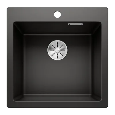 PRONTA CONSEGNA - Blanco | Lavello una vasca PLEON 5 1525951 finitura nero da 51.5x51 cm - Sopratop