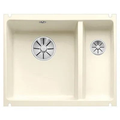 Blanco Lavello una vasca con vaschetta SUBLINE 350/150-U 1519597 in ceramica magnolia da 56.7x45.6 cm - Sottotop