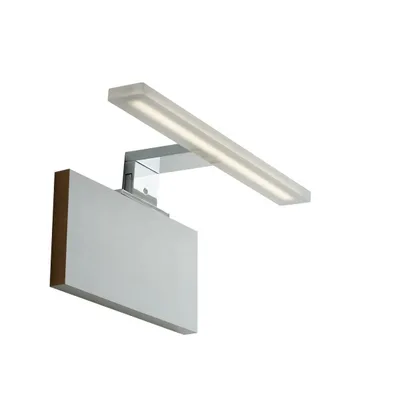 Applique LED cromo in alluminio e policarbonato 2x8w 819lm 4000k ip44 4,8x30x10,8cm