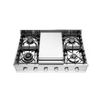 Ilve Piano cottura gas da appoggio Professional Plus HCP90FD in acciaio inox da 90 cm - Con fry top - IN PROMOZIONE FINO AL 6/07