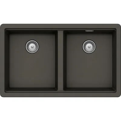 Schock Lavello due vasche BROOKLYN N200 BYKN200A43 finitura asphalt da 75x45.6 cm