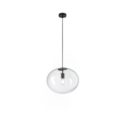 Lampada a sospensione nera minimal in vetro, max 60W, 155x40cm