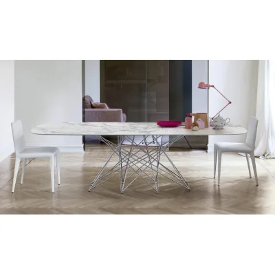 Bonaldo Tavolo fisso Octa con struttura in metallo e piano a scelta da 200x108 cm
