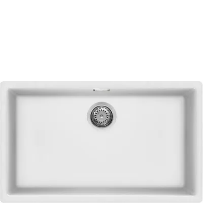 PRONTA CONSEGNA - Smeg S Lavello una vasca VZP76B finitura bianco da 75.6x45.6 cm - Sopratop/Sottotop