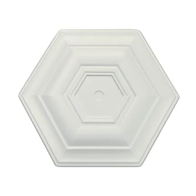 Rosone a soffitto per lampadario in polistirolo geometrico moderno 50cm