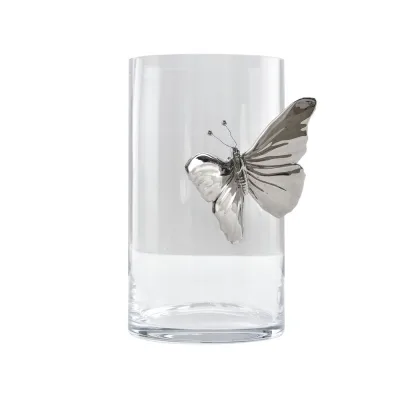 Adriani & Rossi Vaso Illusion butterfly con farfalla in ceramica