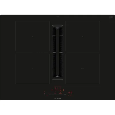 Siemens Piano cottura a induzione con cappa integrata ED711HQ26E in vetroceramica nero da 70 cm